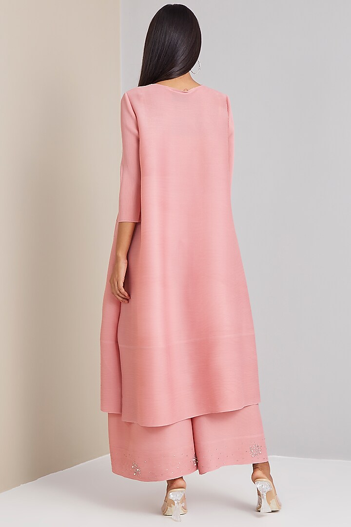 Pink Fit & Flare Kurta Set by Scarlet Sage at Pernia's Pop Up Shop