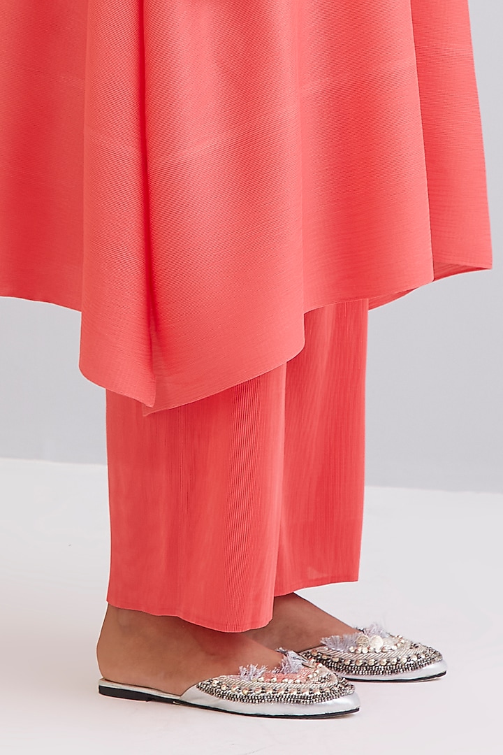Taffy Pink Fit & Flare Kurta Set by Scarlet Sage at Pernia's Pop Up Shop
