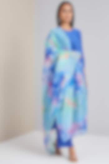 Royal Blue A-Line Kurta Set by Scarlet Sage at Pernia's Pop Up Shop