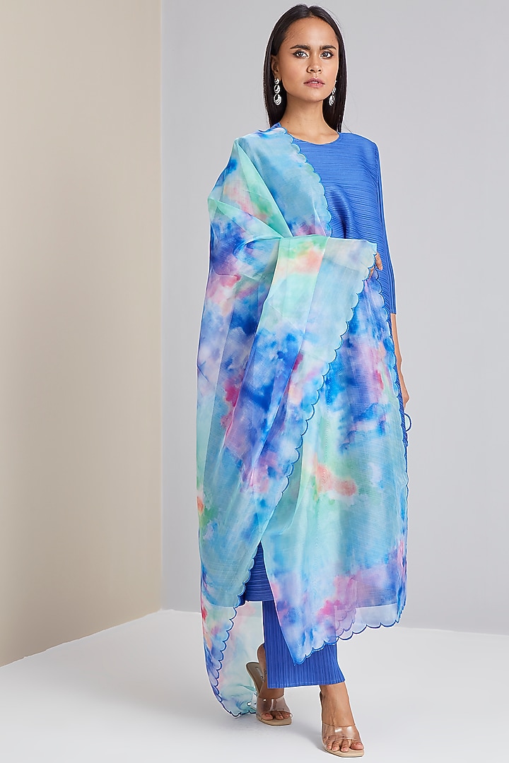 Royal Blue A-Line Kurta Set by Scarlet Sage at Pernia's Pop Up Shop