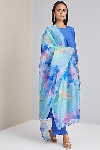 Royal Blue A-Line Kurta Set by Scarlet Sage