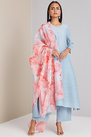 Light Blue A-Line Kurta Set by Scarlet Sage