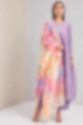 Lavender A-Line Kurta Set by Scarlet Sage at Pernia's Pop Up Shop