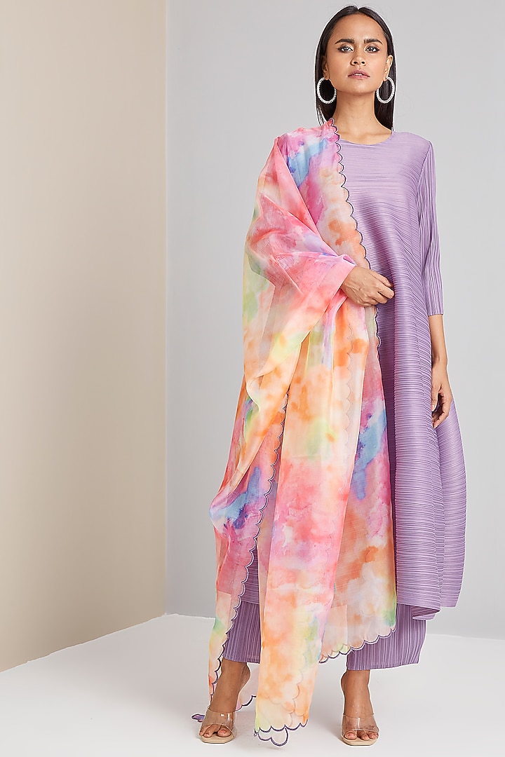 Lavender A-Line Kurta Set by Scarlet Sage at Pernia's Pop Up Shop