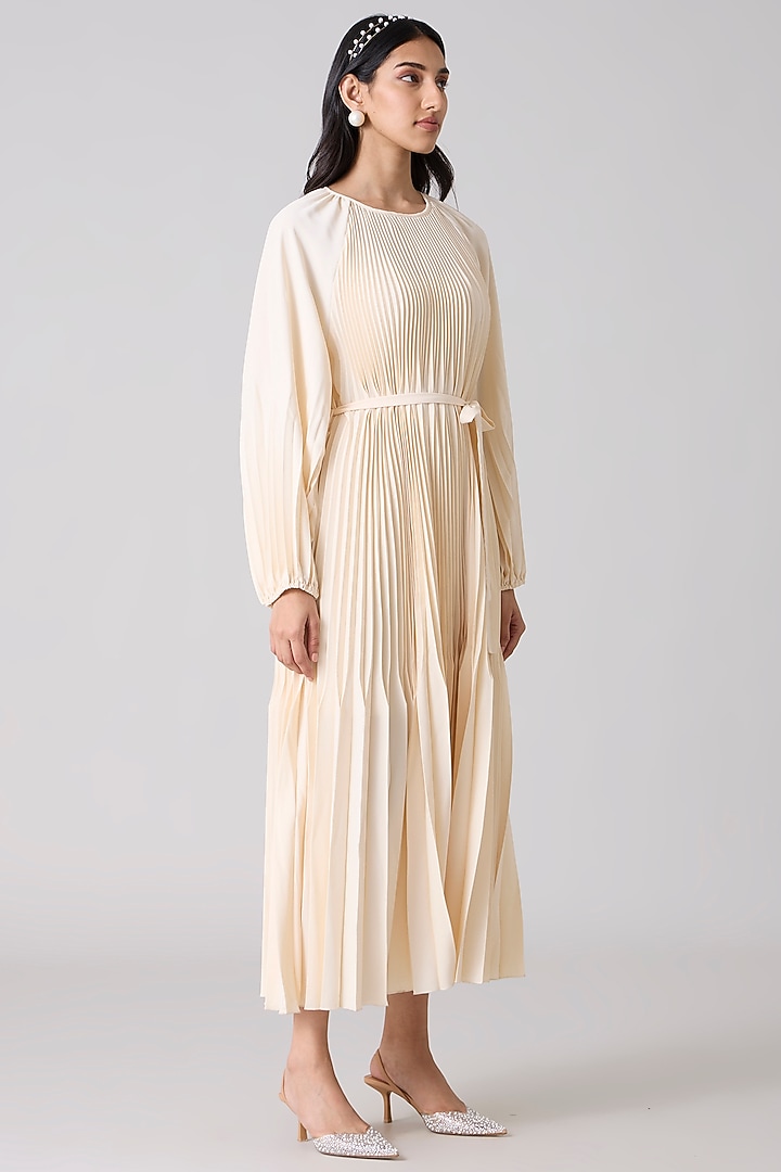a line organza dress DRESS+ One-piece A-line pleated midi length wedding party dress