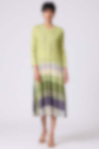 Multi-Colored Polyester Midi Summer Dress With Cardigan Jacket by Scarlet Sage at Pernia's Pop Up Shop