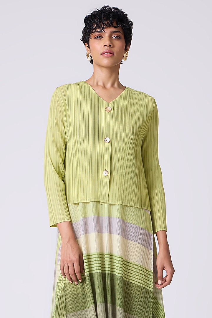 Multi-Colored Polyester Midi Summer Dress With Cardigan Jacket by Scarlet Sage at Pernia's Pop Up Shop