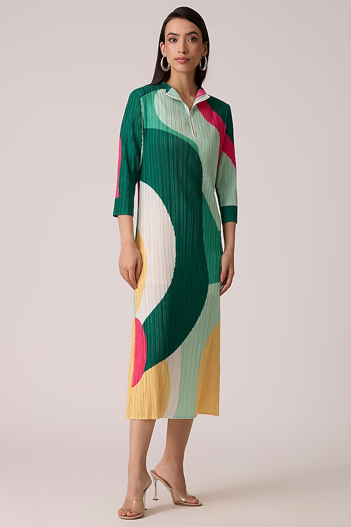 Multi-Colored Polyester Midi Summer Dress by Scarlet Sage at Pernia's Pop Up Shop
