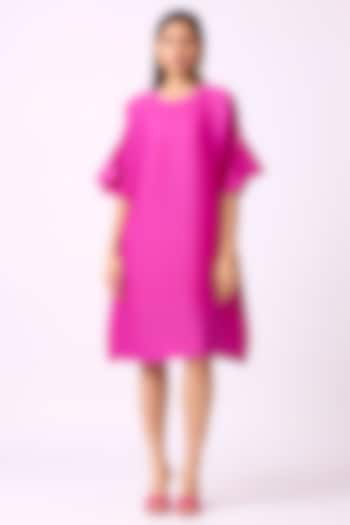 Begonia Pink Polyester A-Line Dress by Scarlet Sage at Pernia's Pop Up Shop