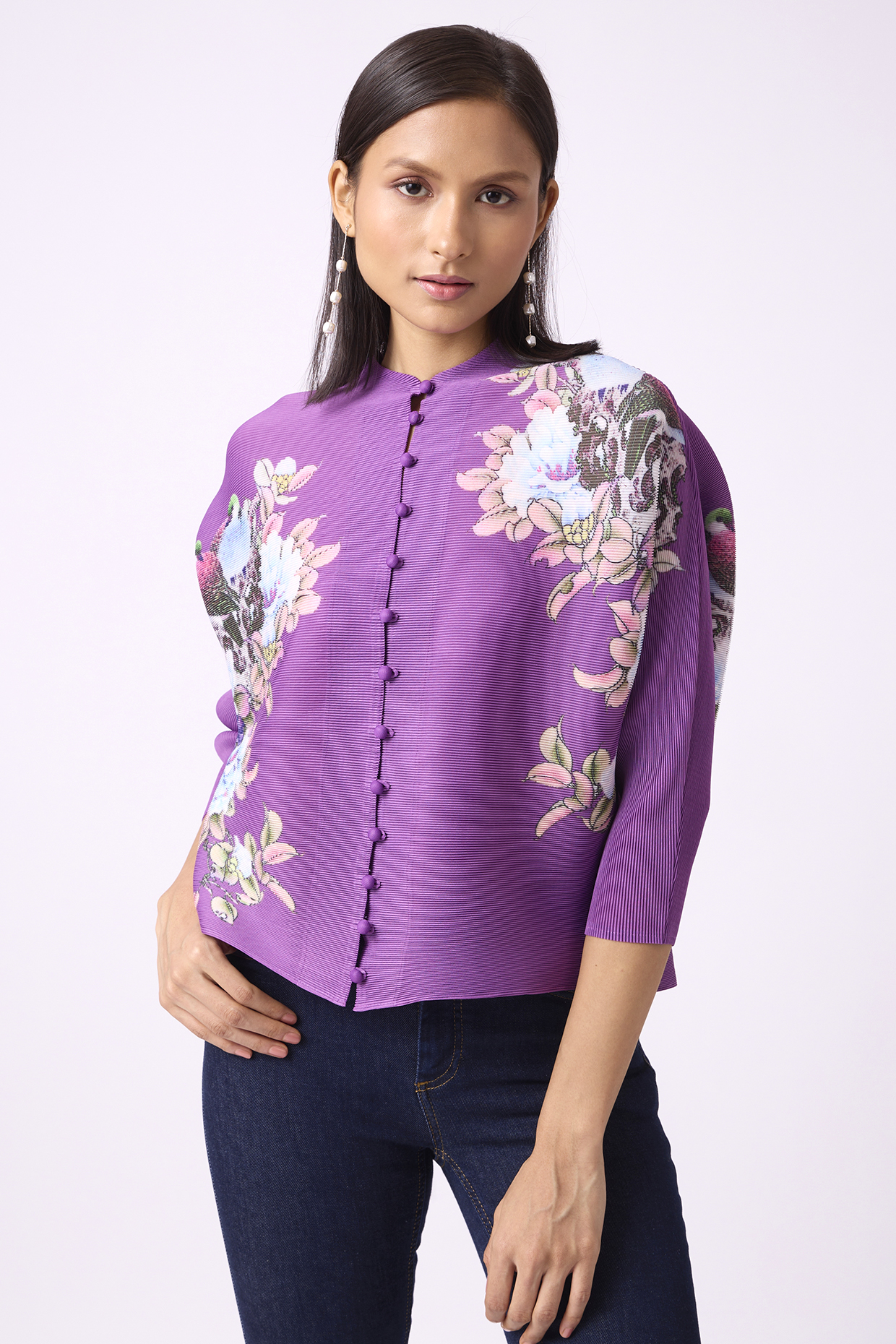 Purple Polyester Top by Scarlet Sage at Pernia's Pop Up Shop
