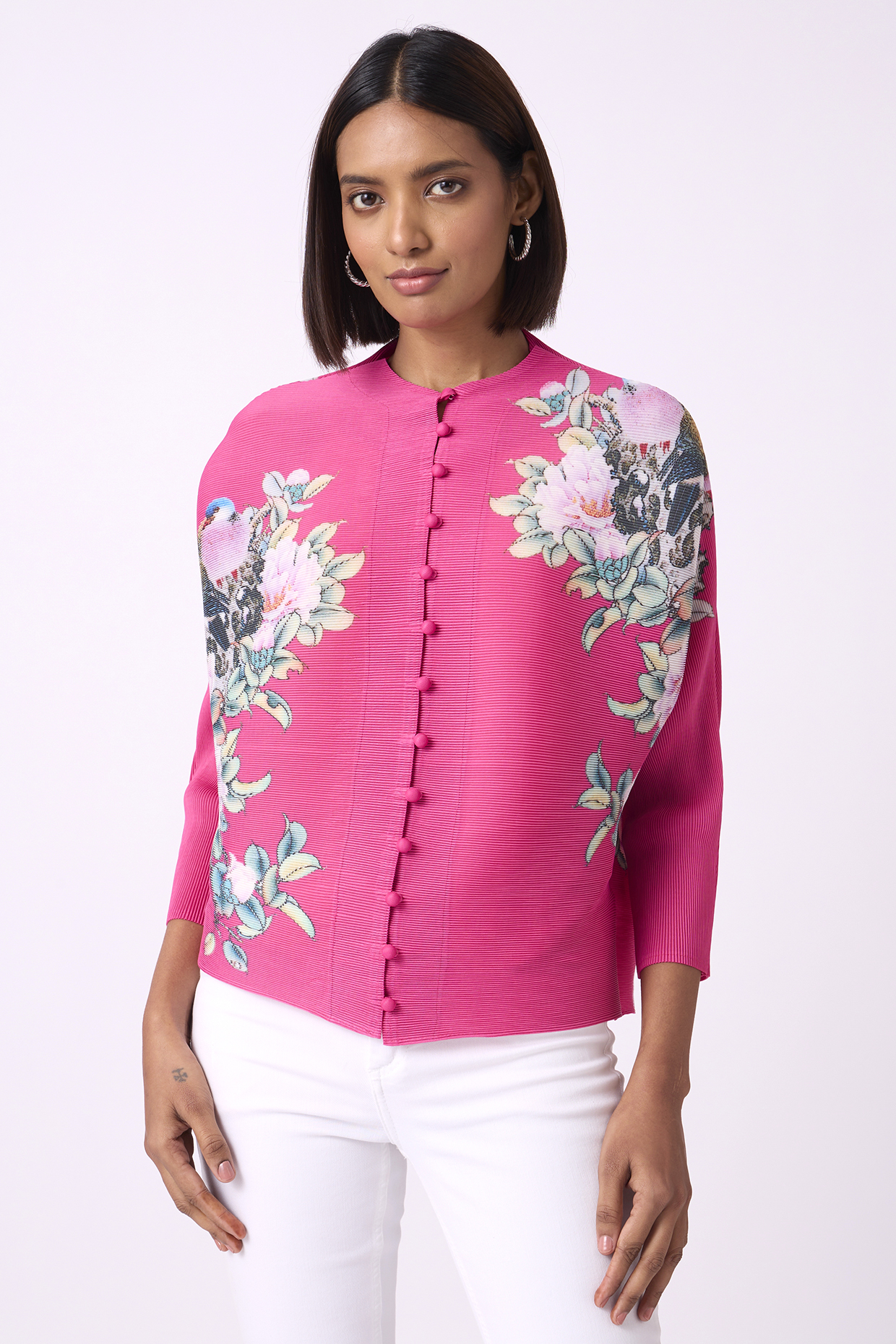 Pink Polyester Top by Scarlet Sage at Pernia's Pop Up Shop