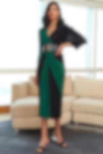 Black & Green Midi Summer Dress by Scarlet Sage at Pernia's Pop Up Shop