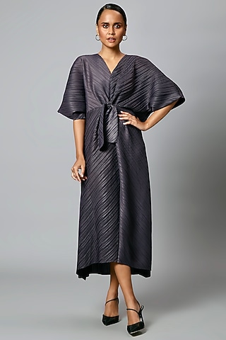 Dark Grey A-Line Kaftan Dress by Scarlet Sage