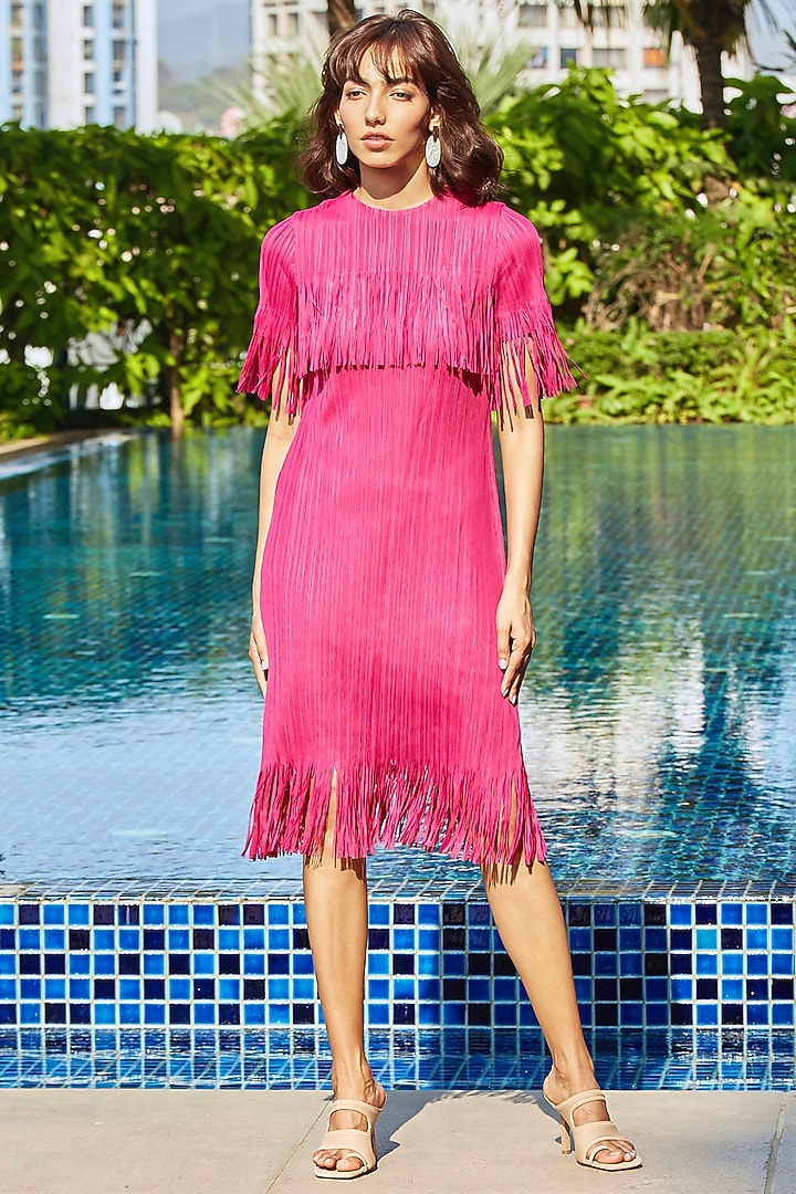 Hot Pink Shift Summer Dress by Scarlet Sage at Pernia's Pop Up Shop