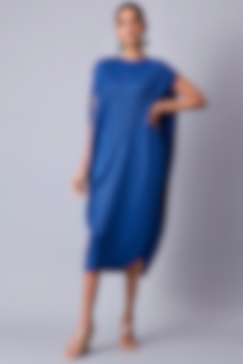 Blue Polyester Shift Summer Dress by Scarlet Sage at Pernia's Pop Up Shop