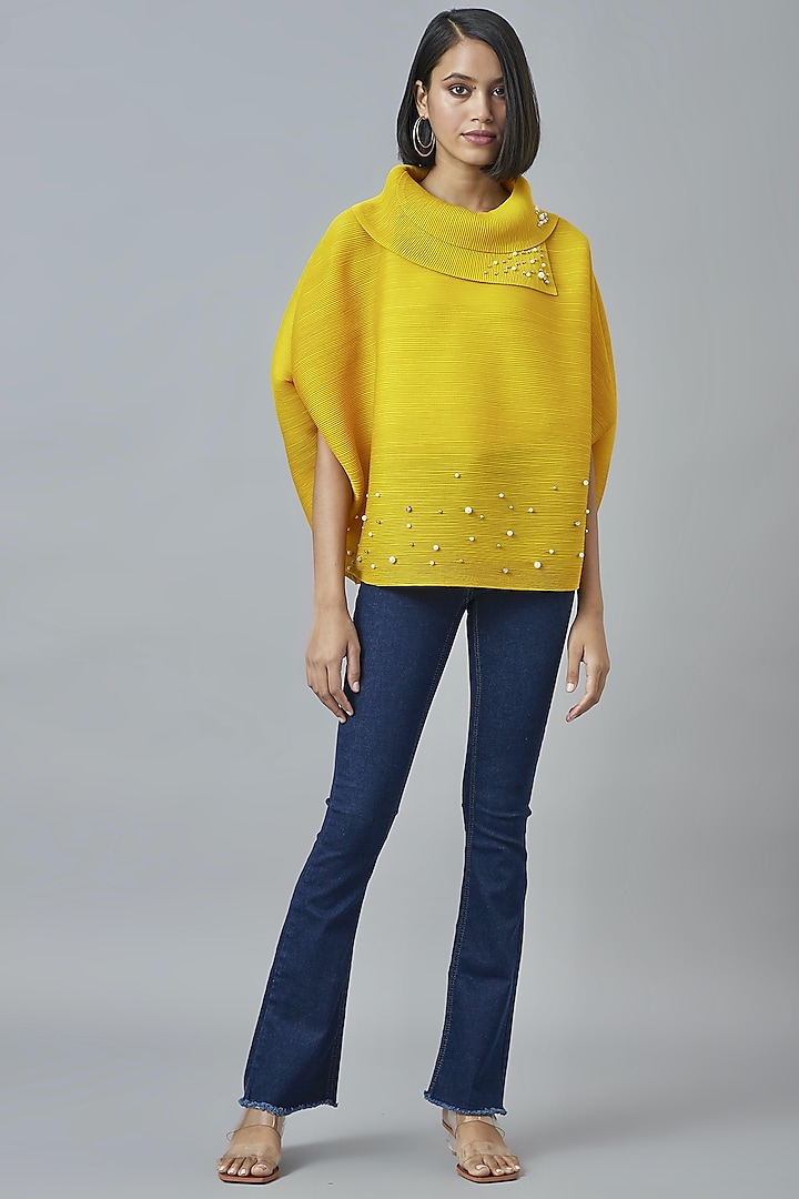 Yellow Embellished Top by Scarlet Sage