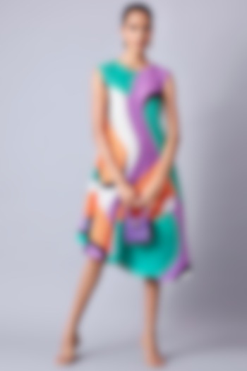 Multi-Colored Printed Asymmetrical Dress by Scarlet Sage