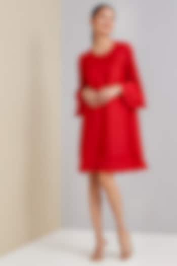 Red Polyester Summer Dress by Scarlet Sage at Pernia's Pop Up Shop