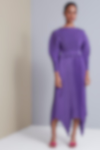 Purple Polyester Asymmetric Midi Summer Dress by Scarlet Sage at Pernia's Pop Up Shop