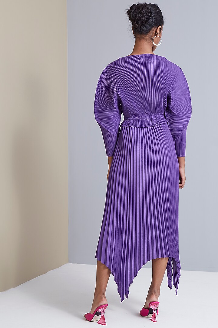 Purple Polyester Asymmetric Midi Summer Dress by Scarlet Sage at Pernia's Pop Up Shop