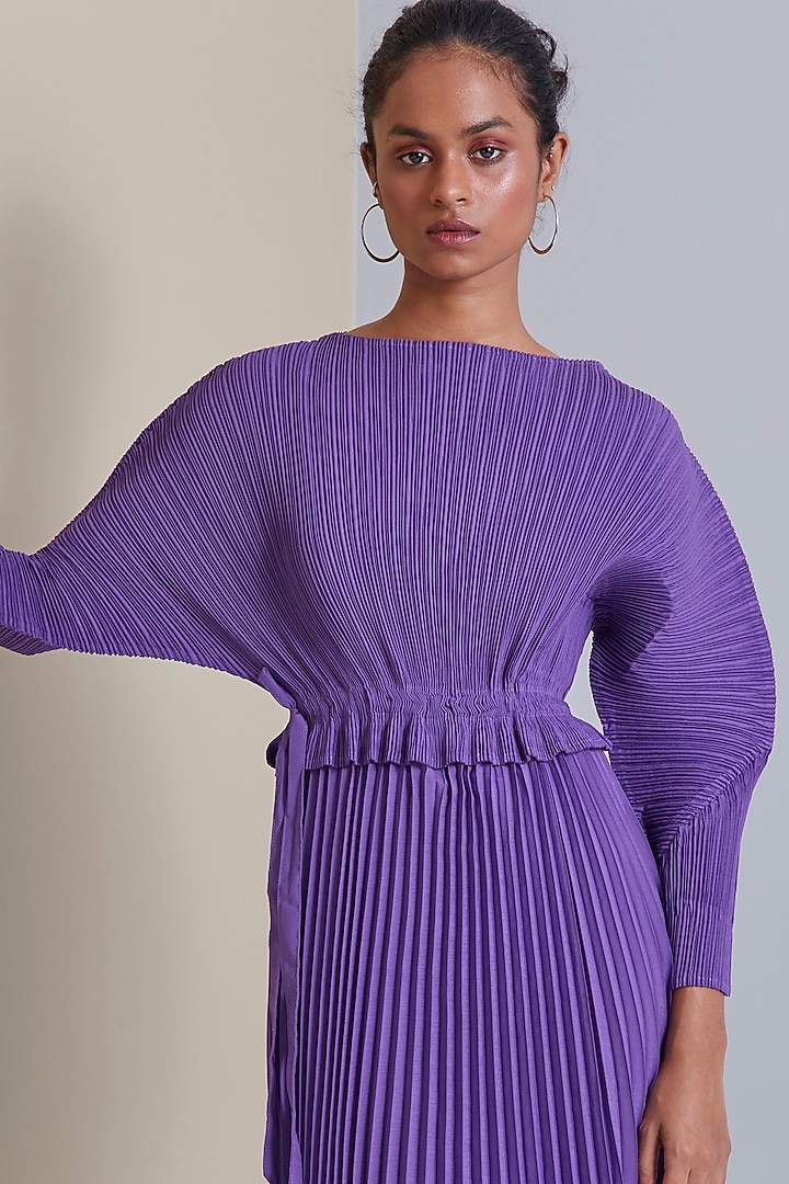 Purple Polyester Asymmetric Midi Summer Dress by Scarlet Sage at Pernia's Pop Up Shop