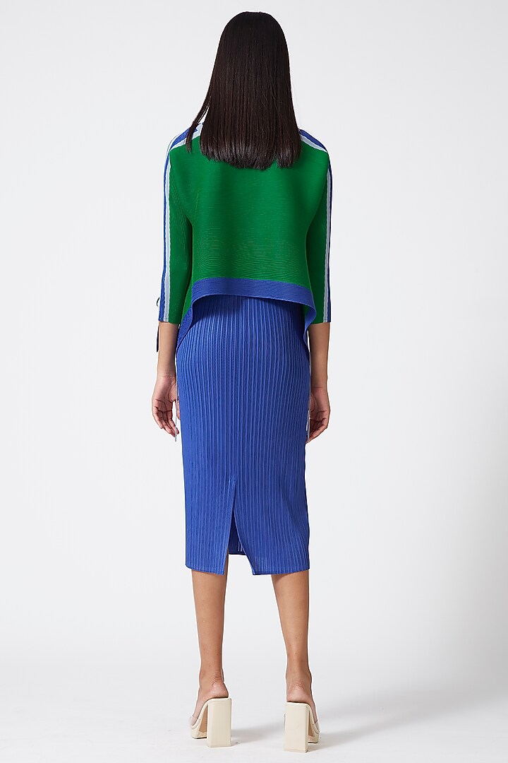 Blue & Green Polyester Summer Dress by Scarlet Sage at Pernia's Pop Up Shop