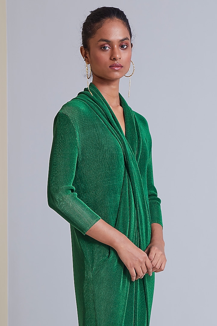 Emerald Green Polyester Sheath Summer Dress by Scarlet Sage at Pernia's Pop Up Shop