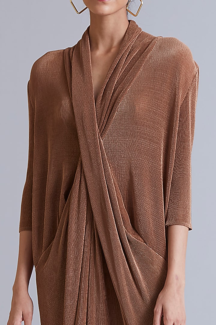 Fawn Colored Polyester Sheath Summer Dress by Scarlet Sage at Pernia's Pop Up Shop