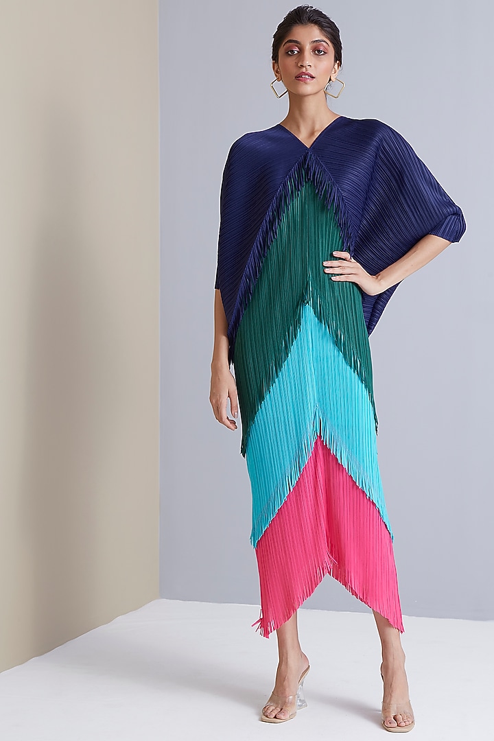 Multi-Colored Polyester Kaftan Summer Dress by Scarlet Sage at Pernia's Pop Up Shop