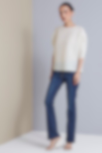 Cream Polyester Top by Scarlet Sage at Pernia's Pop Up Shop