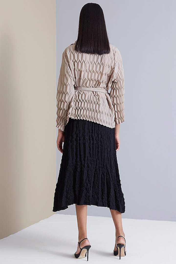 Light Beige Polyester Jacket by Scarlet Sage at Pernia's Pop Up Shop