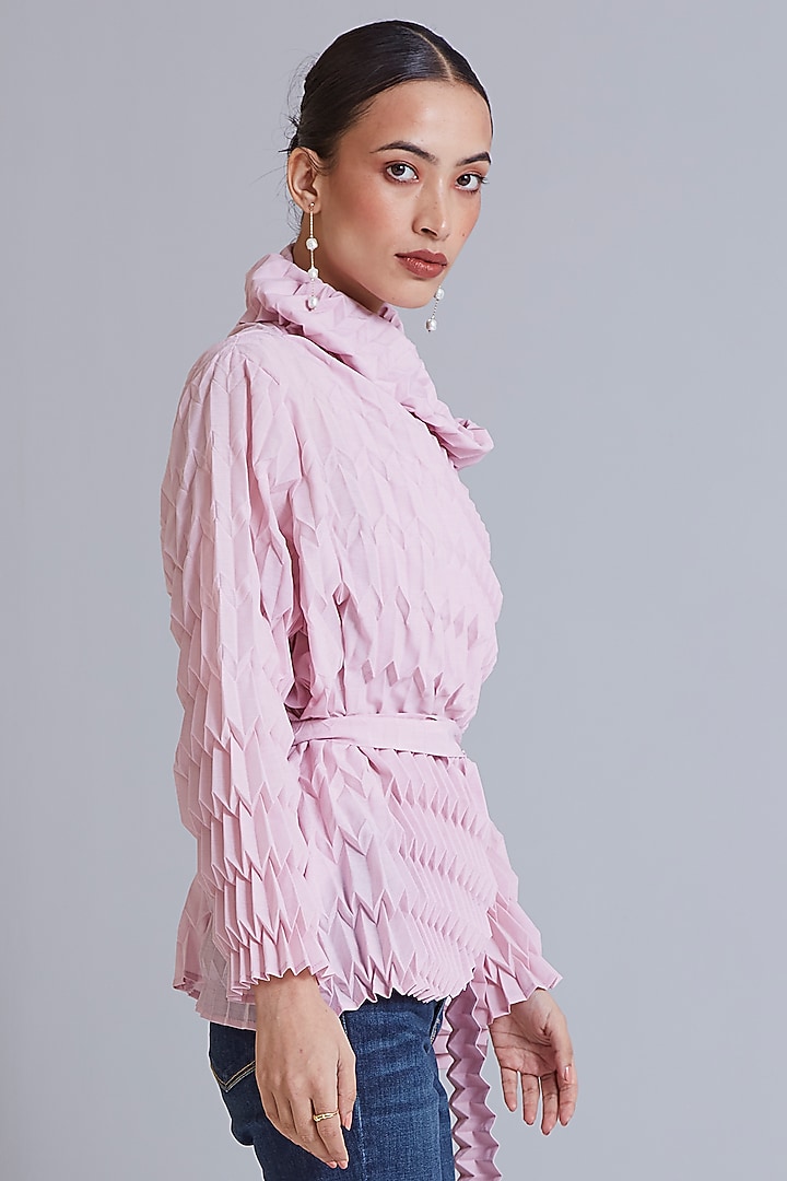 Light Pink Polyester Jacket by Scarlet Sage at Pernia's Pop Up Shop