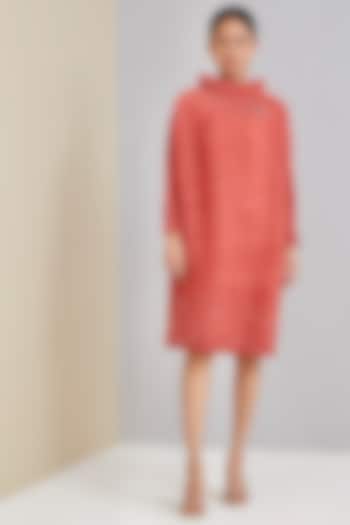 Pale Coral Polyester Embellished Summer Dress by Scarlet Sage at Pernia's Pop Up Shop