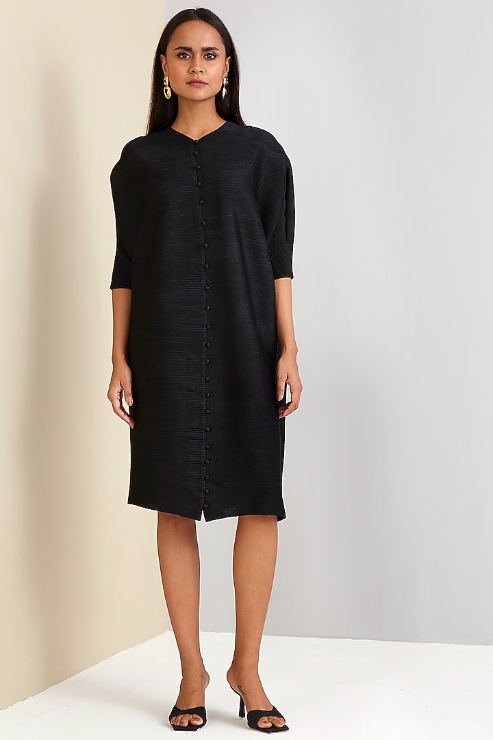 Black Polyester Tunic Summer Dress by Scarlet Sage at Pernia's Pop Up Shop