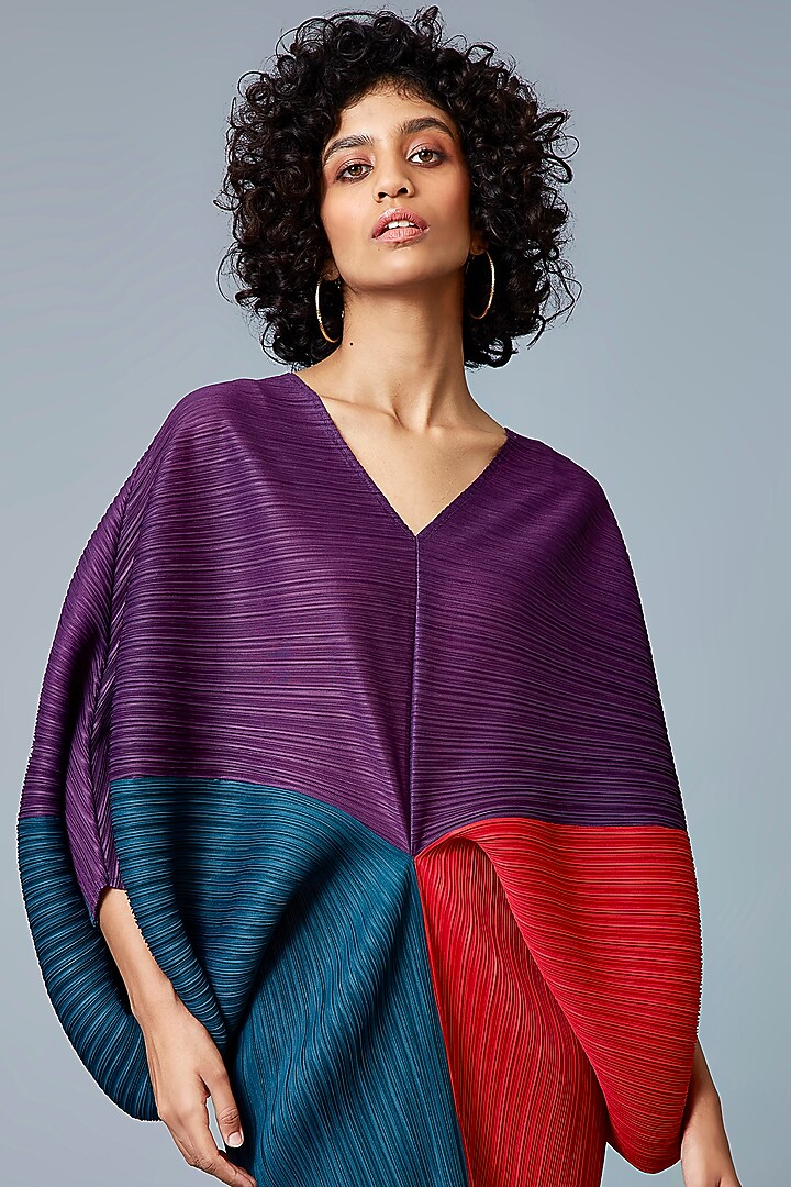 Purple & Red Polyester Kaftan Summer Dress by Scarlet Sage at Pernia's Pop Up Shop