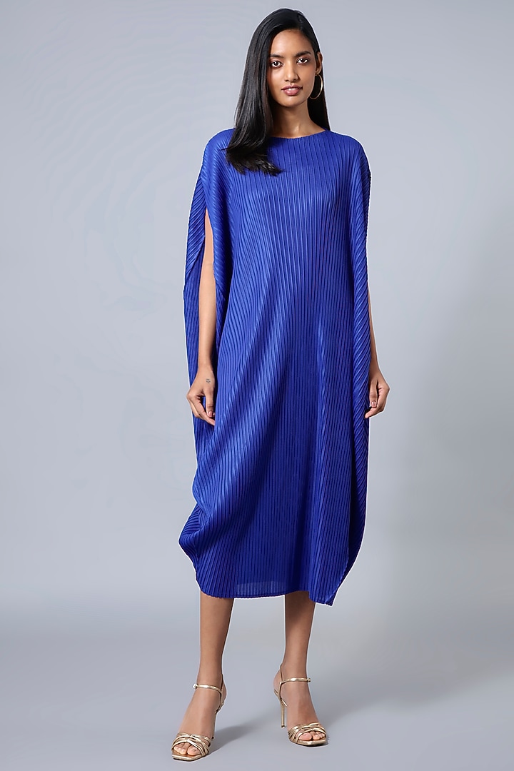 Royal Blue Draped Shift Summer Dress by Scarlet Sage at Pernia's Pop Up Shop