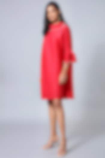 Cherry Red Embellished A-Line Dress by Scarlet Sage at Pernia's Pop Up Shop  2026