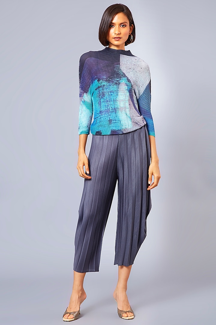 Grey Double-Pleated Pants by Scarlet Sage at Pernia's Pop Up Shop