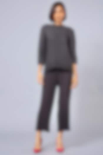 Charcoal Black Chevron Printed Top by Scarlet Sage at Pernia's Pop Up Shop