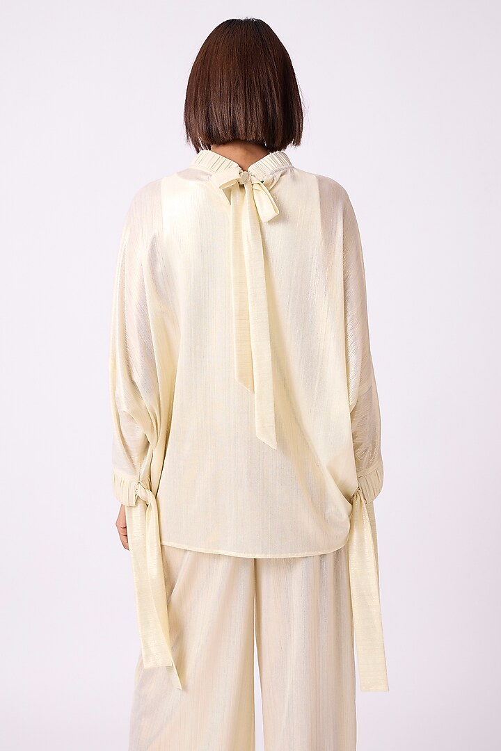 Light Gold Polyester Top by Scarlet Sage at Pernia's Pop Up Shop