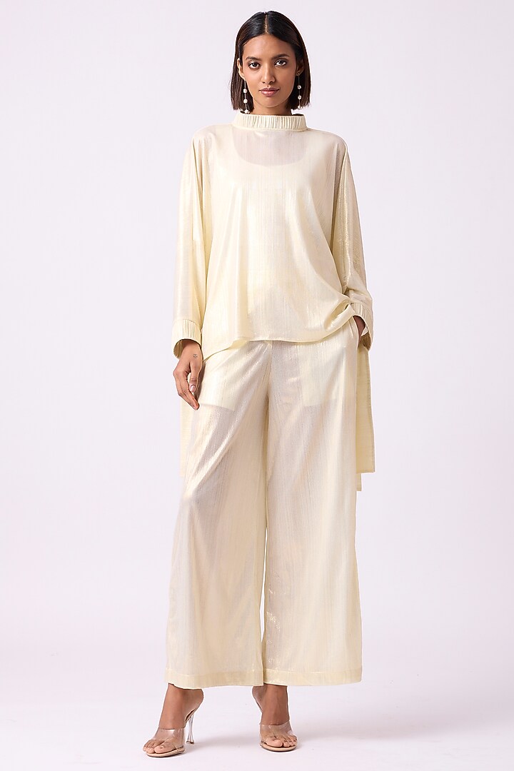 Light Gold Polyester Top by Scarlet Sage at Pernia's Pop Up Shop