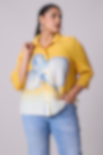 Yellow Ombre Polyester Boxy Shirt by Scarlet Sage at Pernia's Pop Up Shop