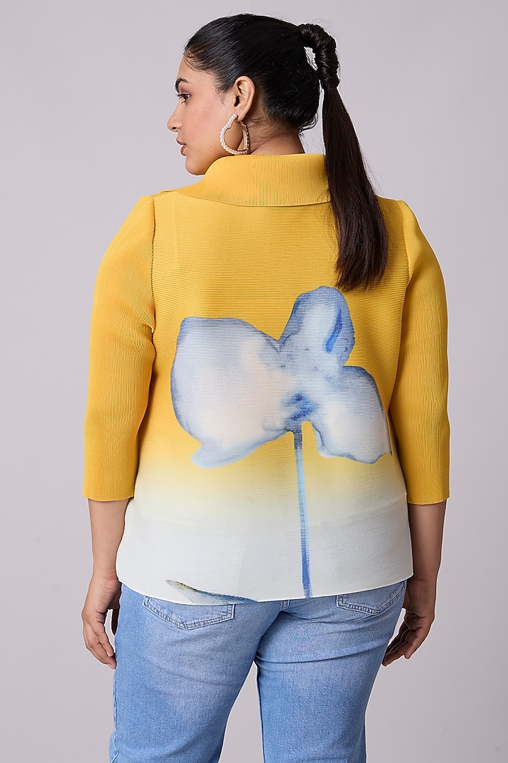 Yellow Ombre Polyester Boxy Shirt by Scarlet Sage at Pernia's Pop Up Shop