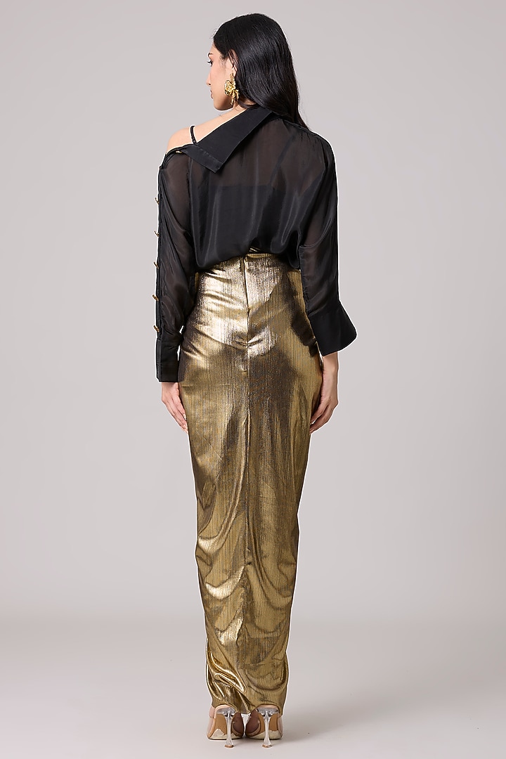 Gold Metallic Skirt by Scarlet Sage at Pernia's Pop Up Shop
