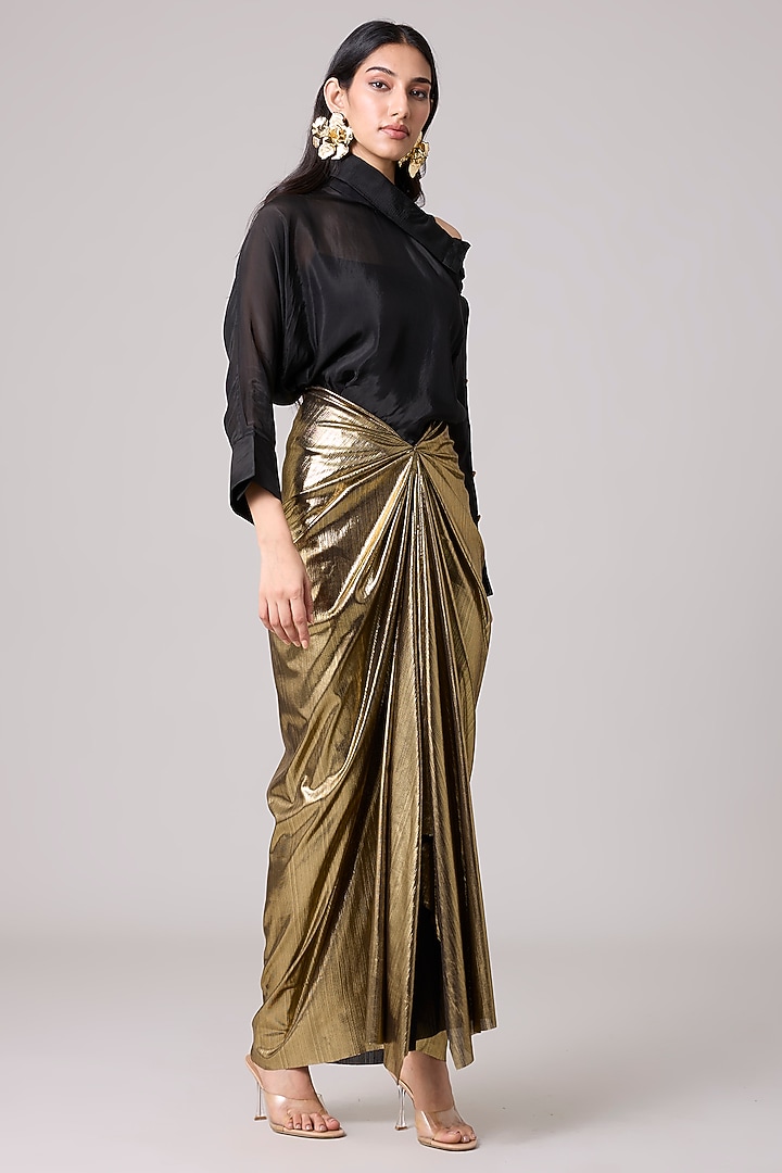 Gold Metallic Skirt by Scarlet Sage at Pernia's Pop Up Shop