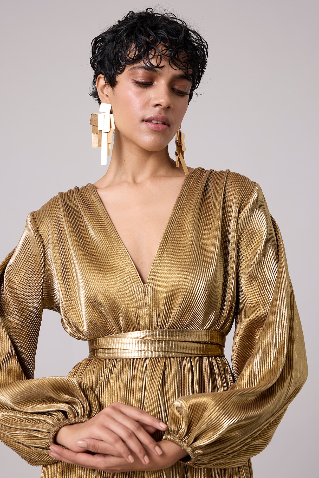 Gold Metallic Maxi Dress by Scarlet Sage at Pernia's Pop Up Shop 2026 Gold Metallic Maxi Dress by Scarlet Sage at Pernia's Pop Up Shop 2026