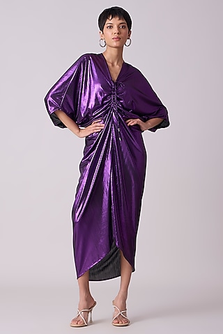 Purple Polyester Kaftan Dress by Scarlet Sage