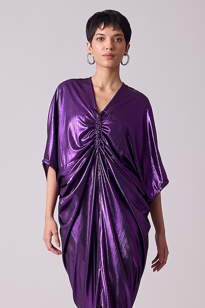 Purple Polyester Kaftan Dress by Scarlet Sage at Pernia's Pop Up Shop