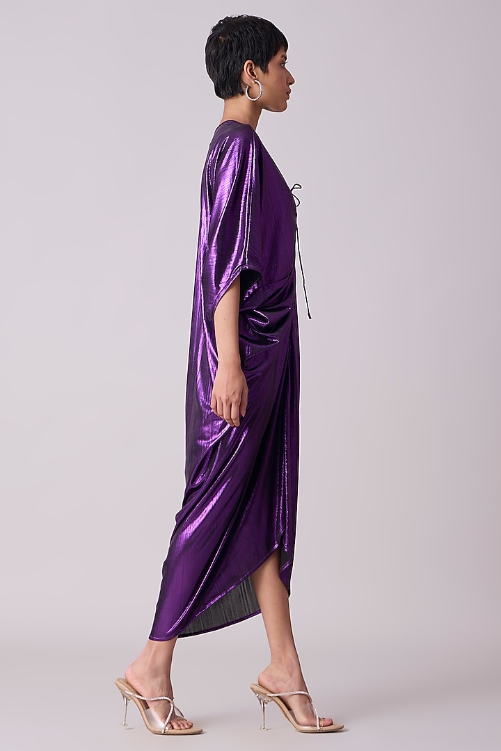 Purple Polyester Kaftan Dress by Scarlet Sage at Pernia's Pop Up Shop
