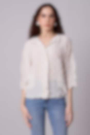 Sand Ivory Polyester Shirt by Scarlet Sage at Pernia's Pop Up Shop